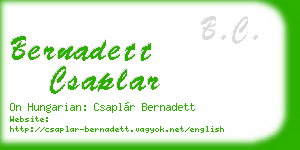 bernadett csaplar business card